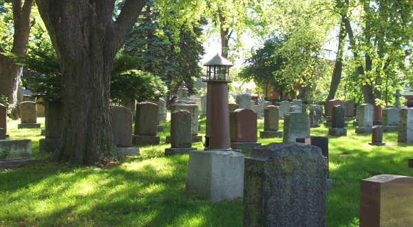 A view of the cemetery